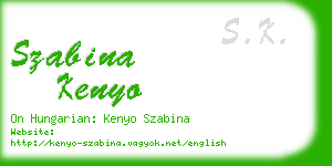 szabina kenyo business card